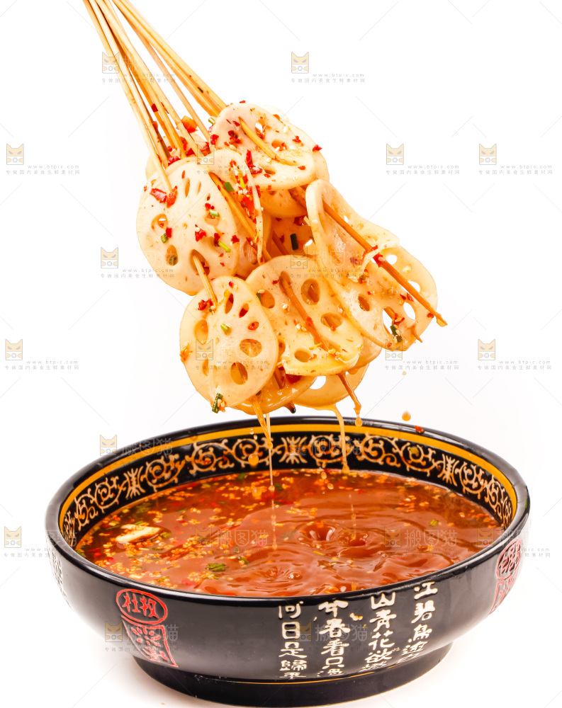 白底上的钵钵鸡食材