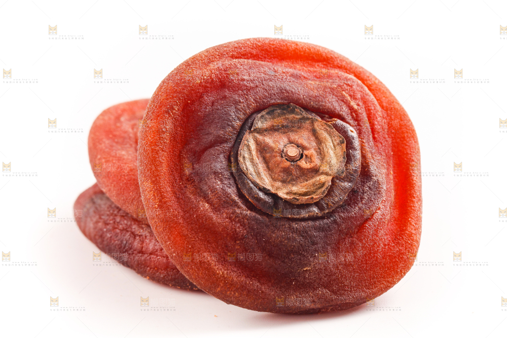 白底上放着柿饼