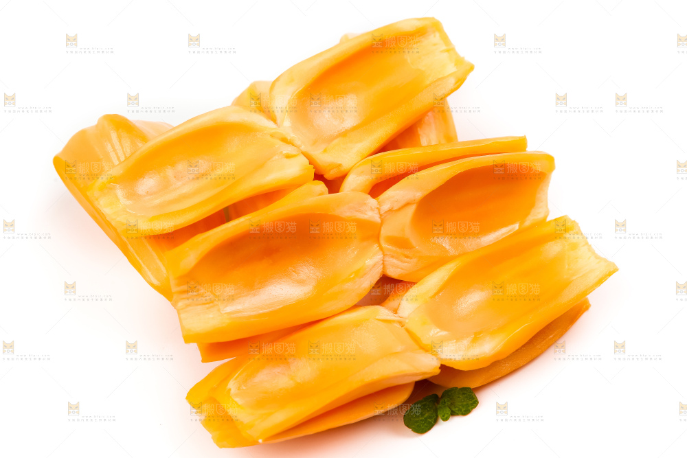 白底上放着红心菠萝蜜