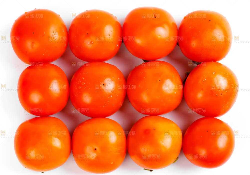 白底上的水晶柿子