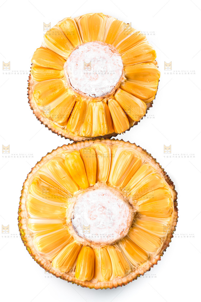 白底上放着海南红肉菠萝蜜