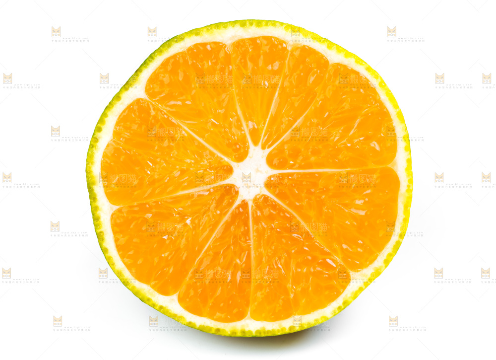 白底上的青皮蜜橘
