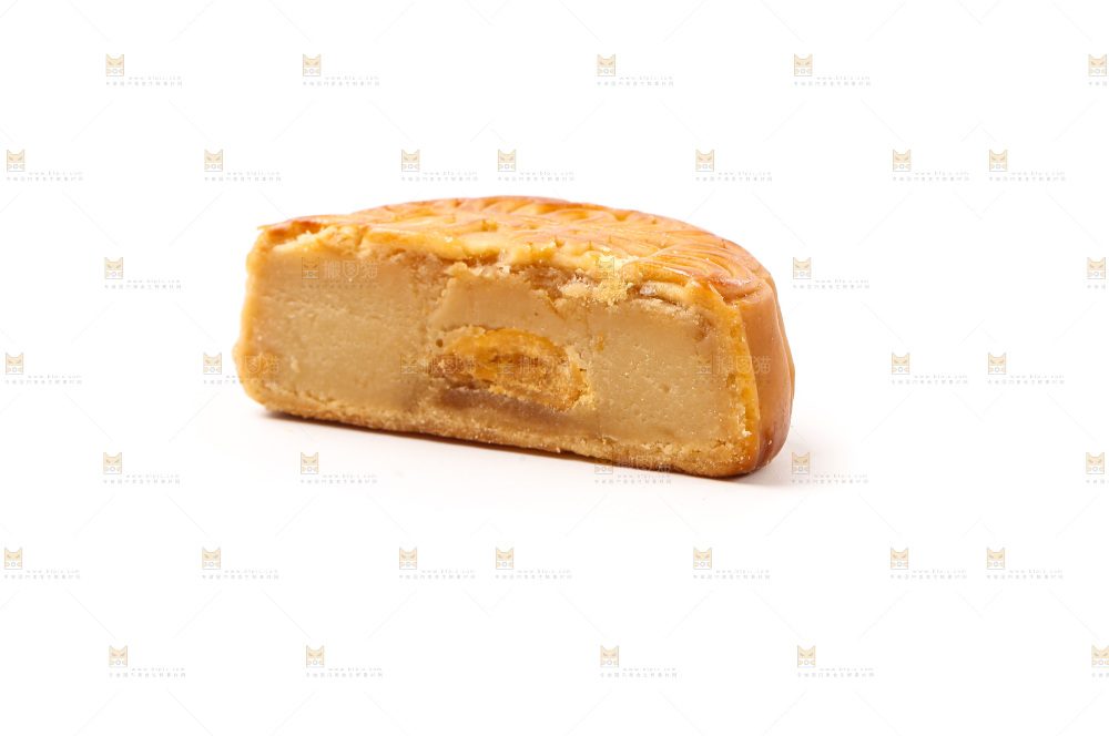 白底上的蛋黄月饼