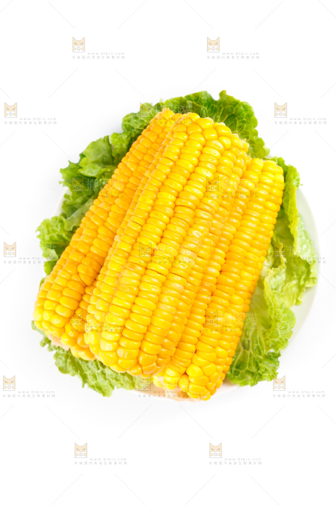 白底上放着黄玉米