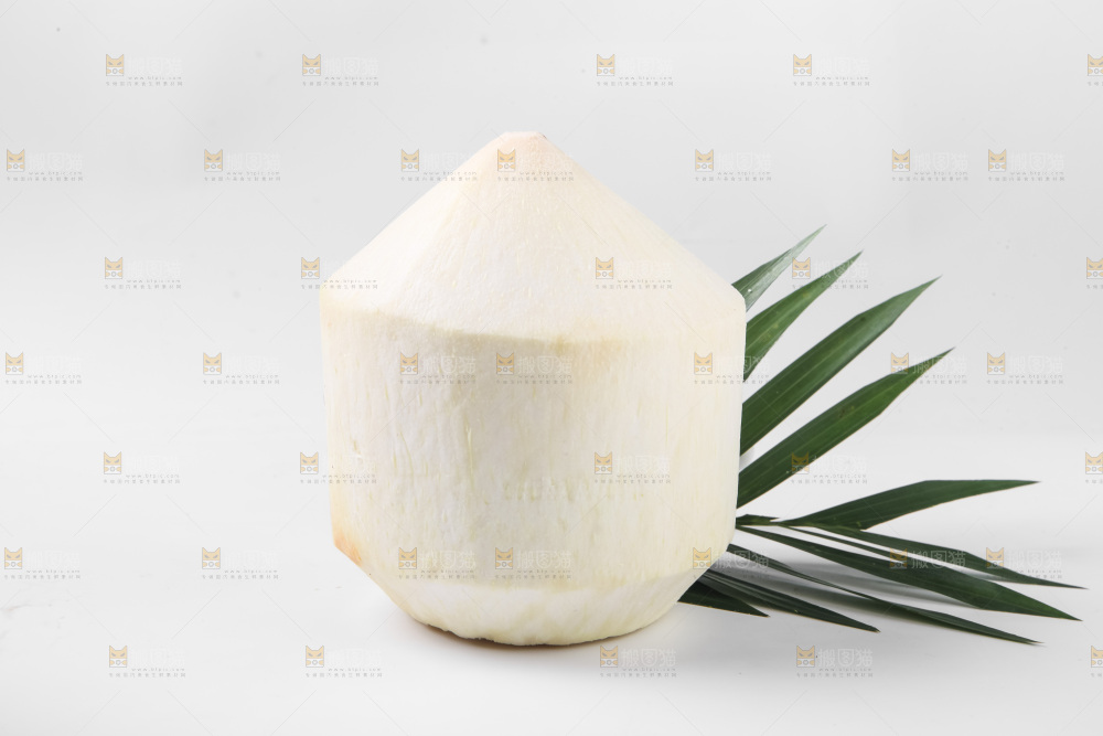 白底上放着青椰子