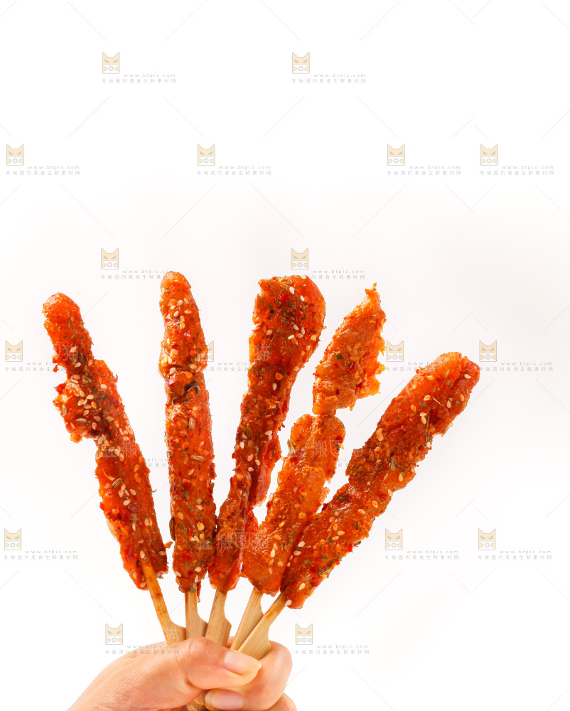 手拿肉串