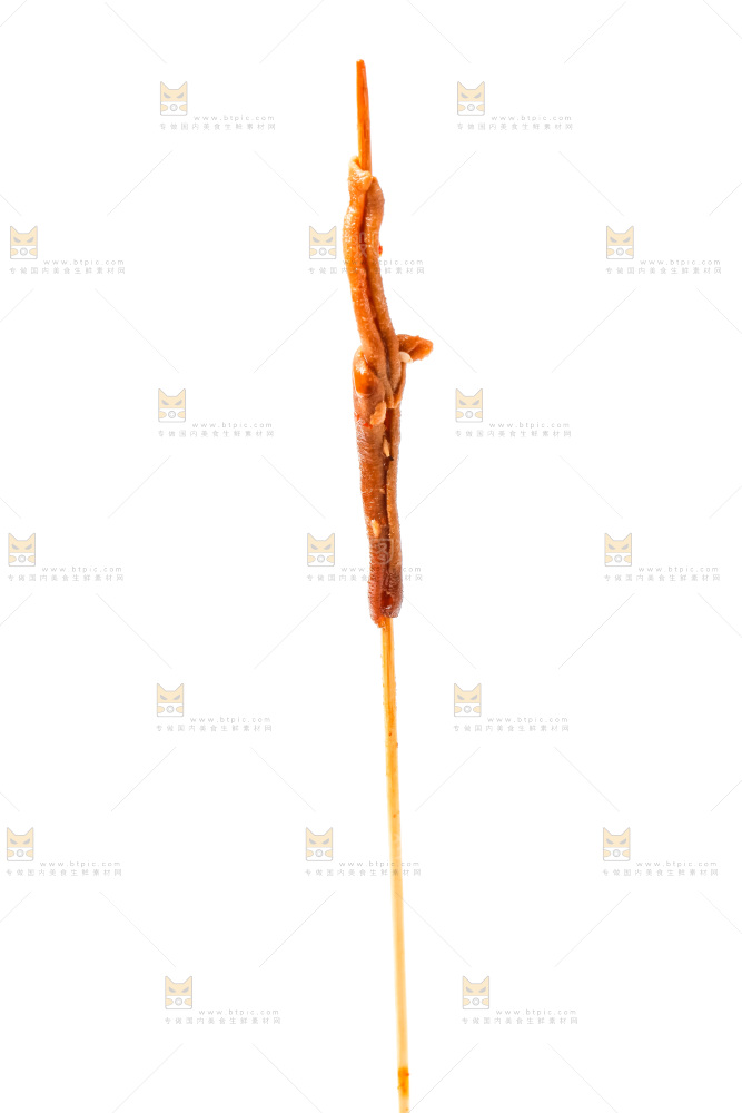 白底上的鸭肠串