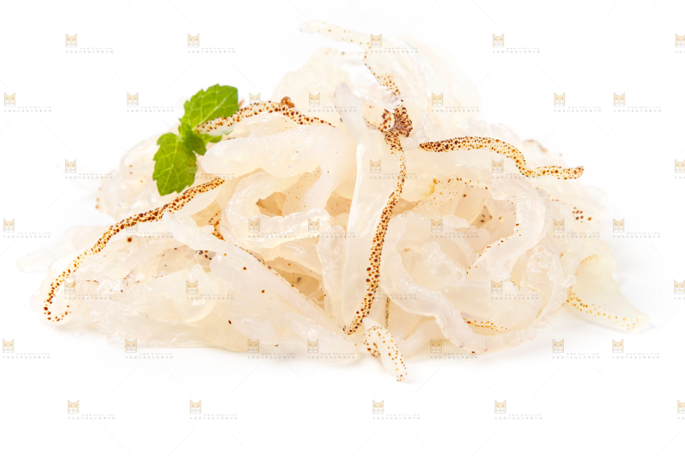 白底上的白花海蜇丝