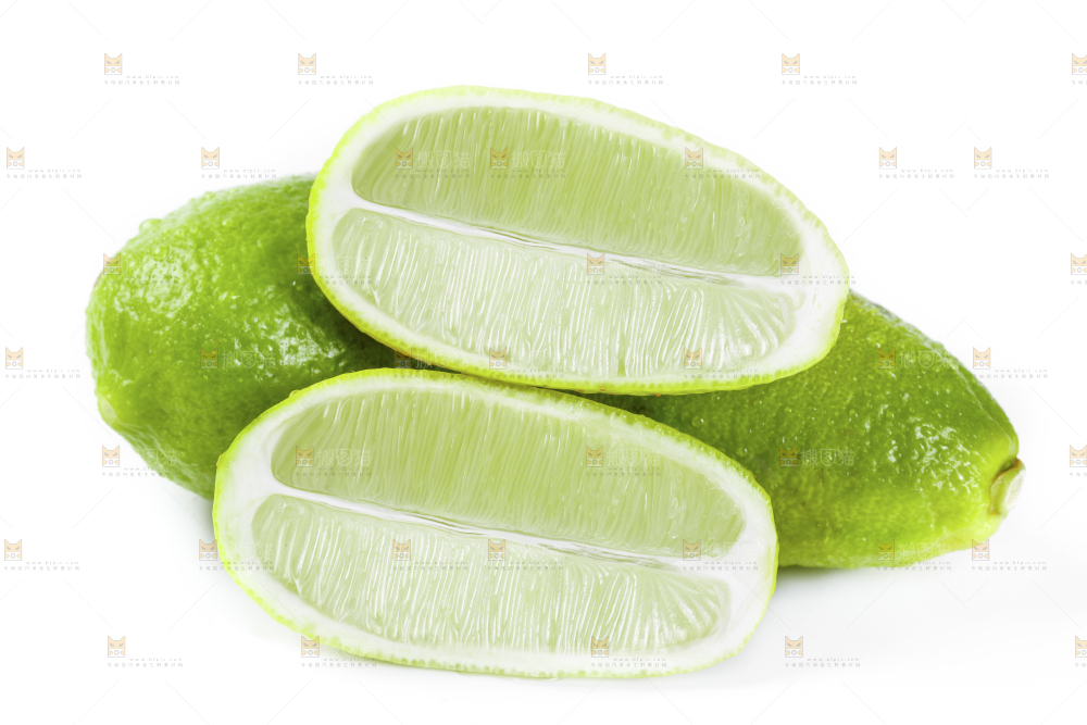 白底上的海南香水柠檬