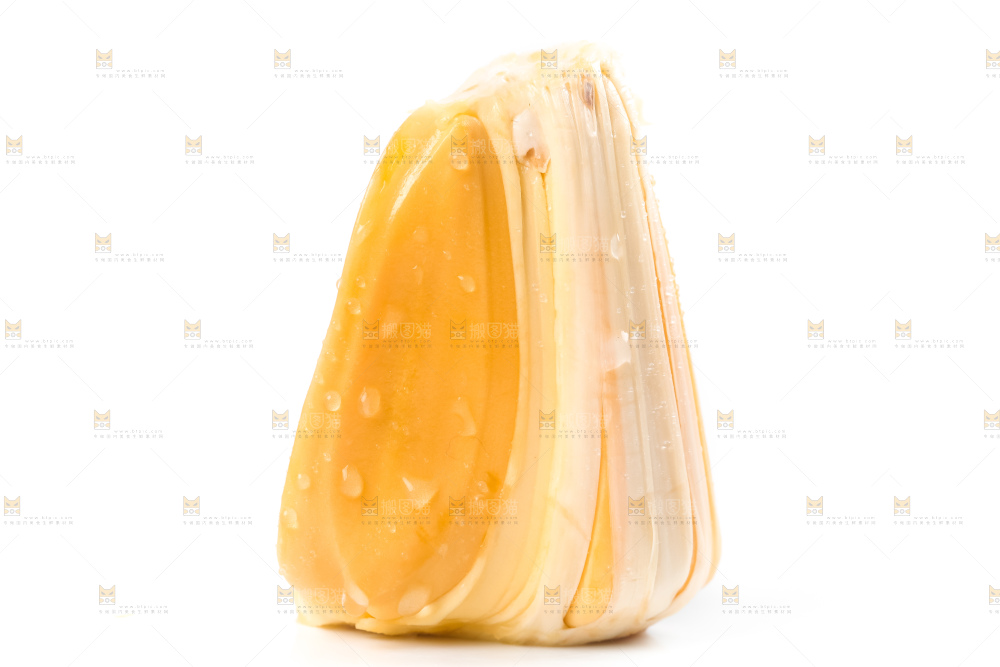 白底上摆放着红心菠萝蜜