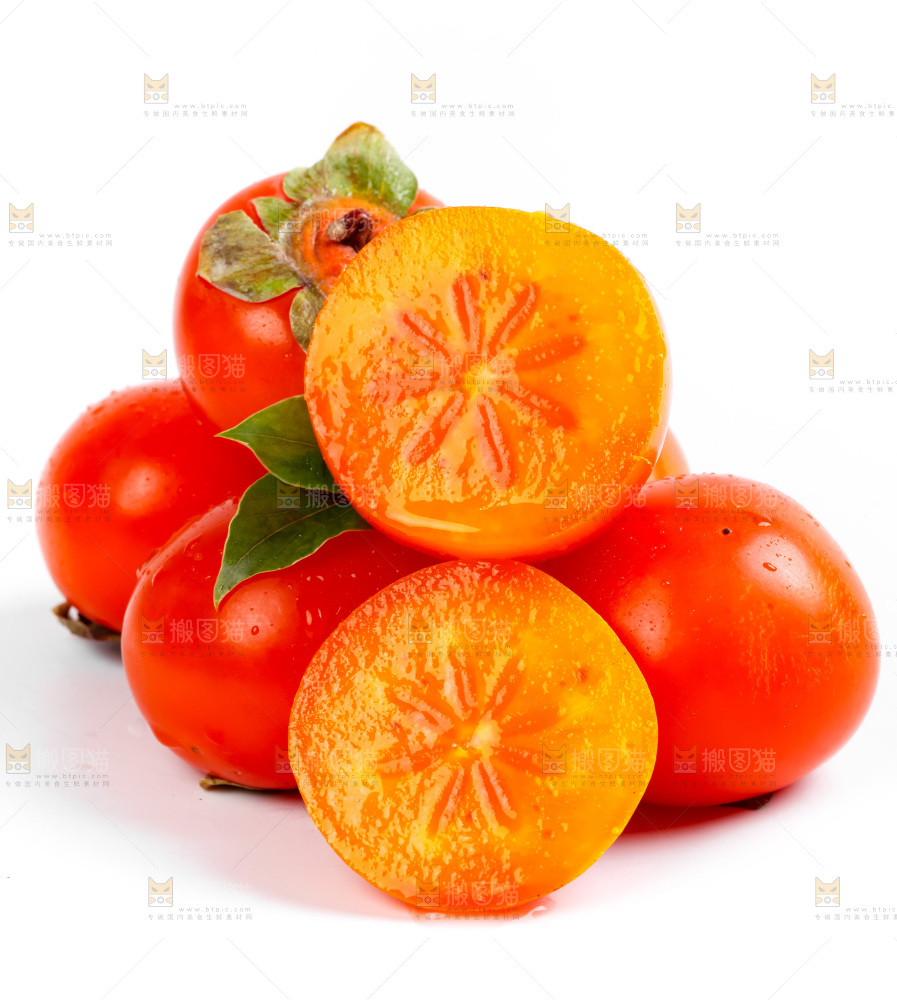 白底上的水晶柿子