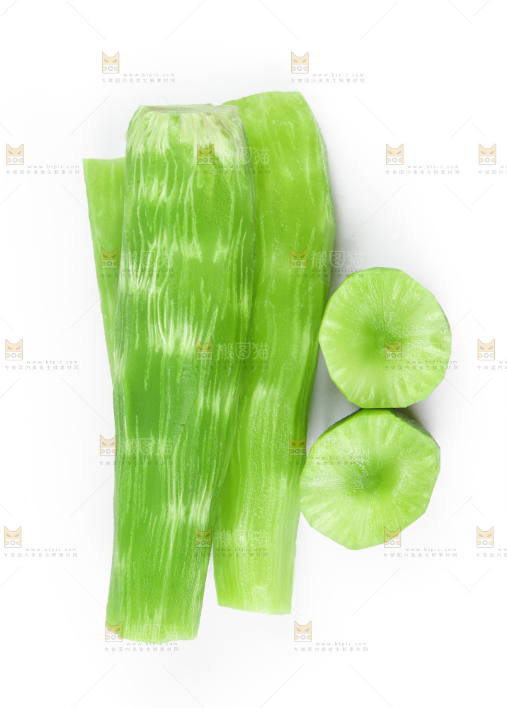 白底上摆放着莴苣