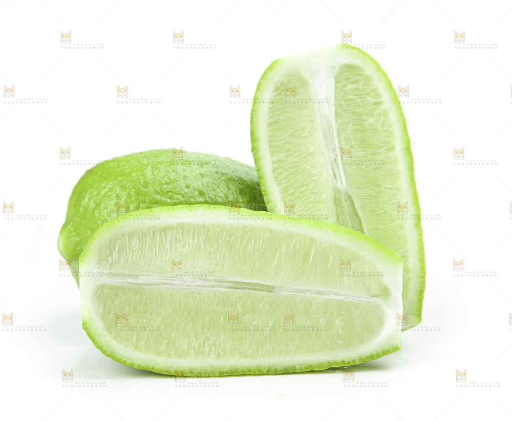 白底上的香水柠檬