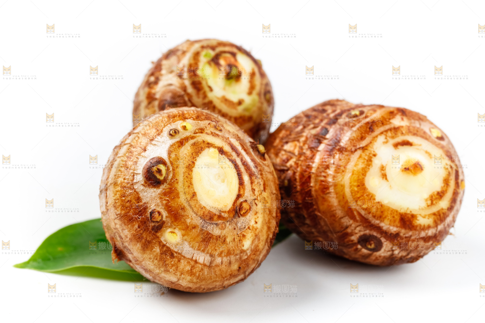 白底上的牛奶小芋头