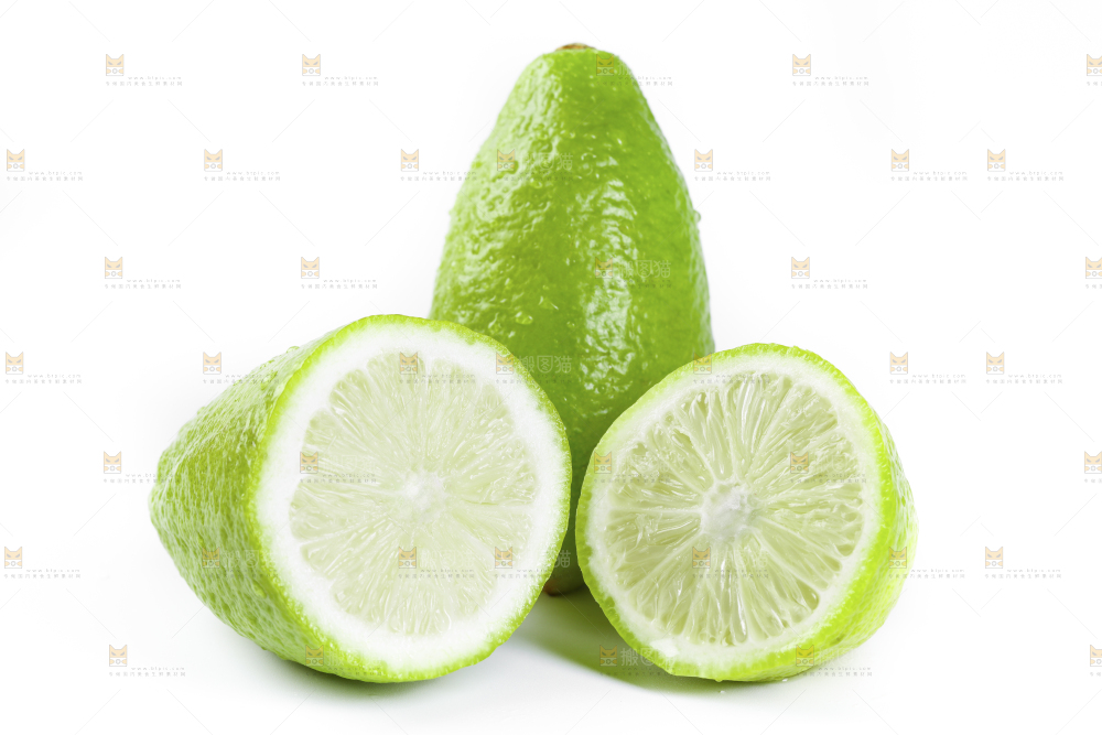 白底上的海南香水柠檬