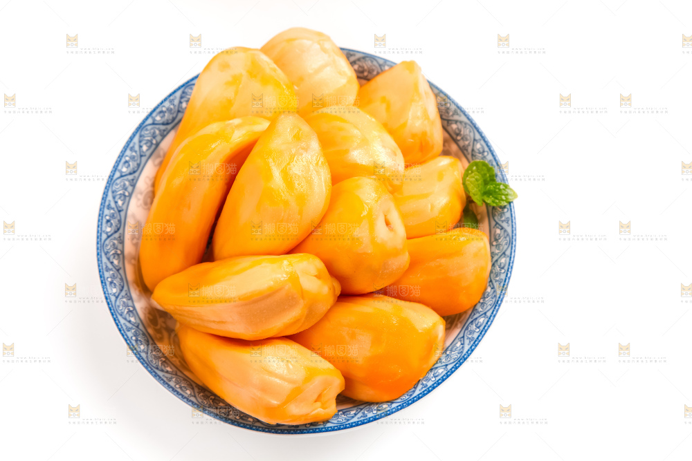 白底上放着越南红心菠萝蜜