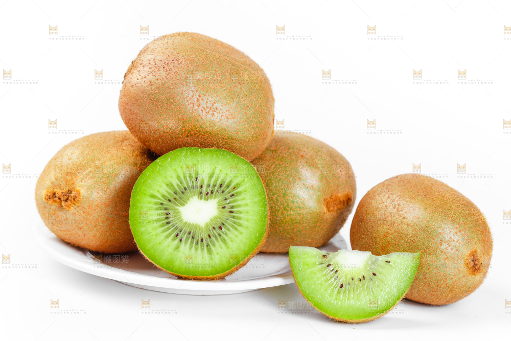 白底上放着猕猴桃