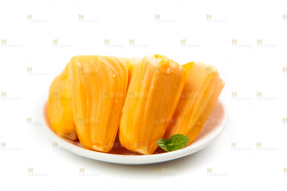 白底上放着越南红心菠萝蜜