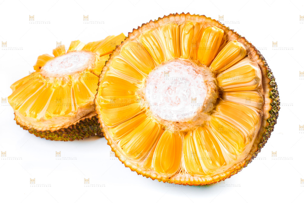 白底上放着海南红肉菠萝蜜