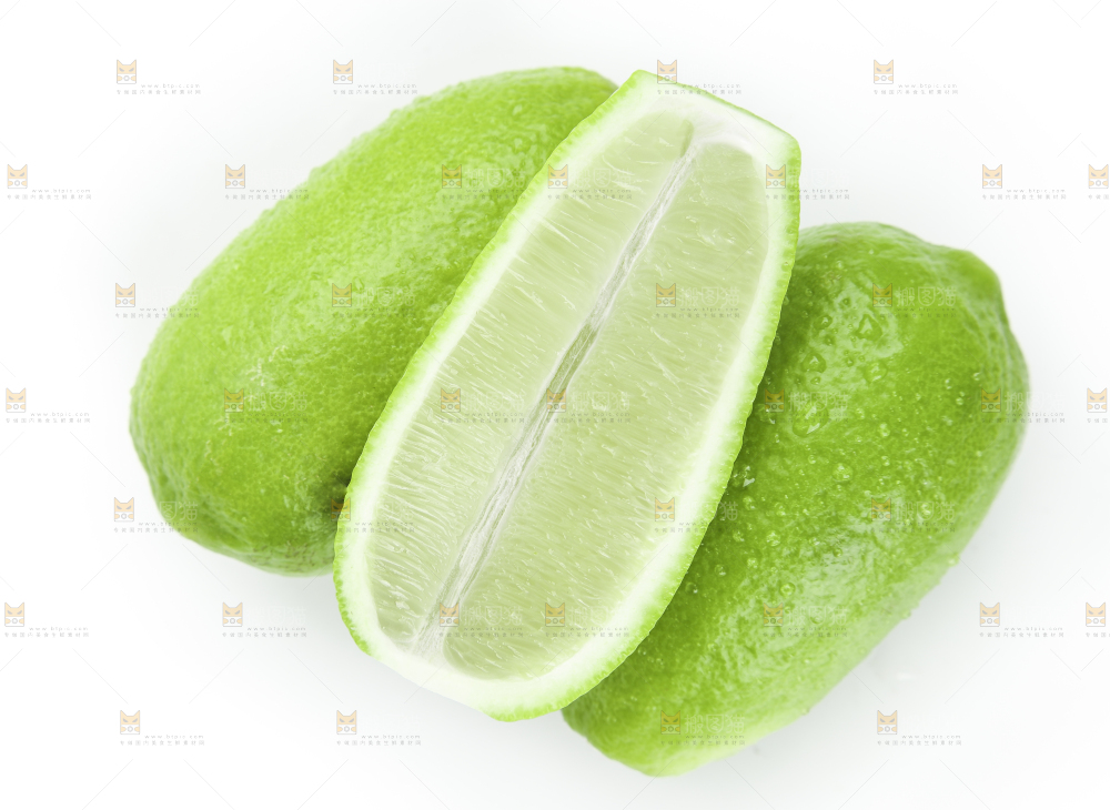 白底上的香水柠檬