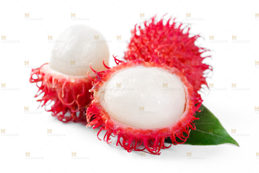 白底上的海南红毛丹