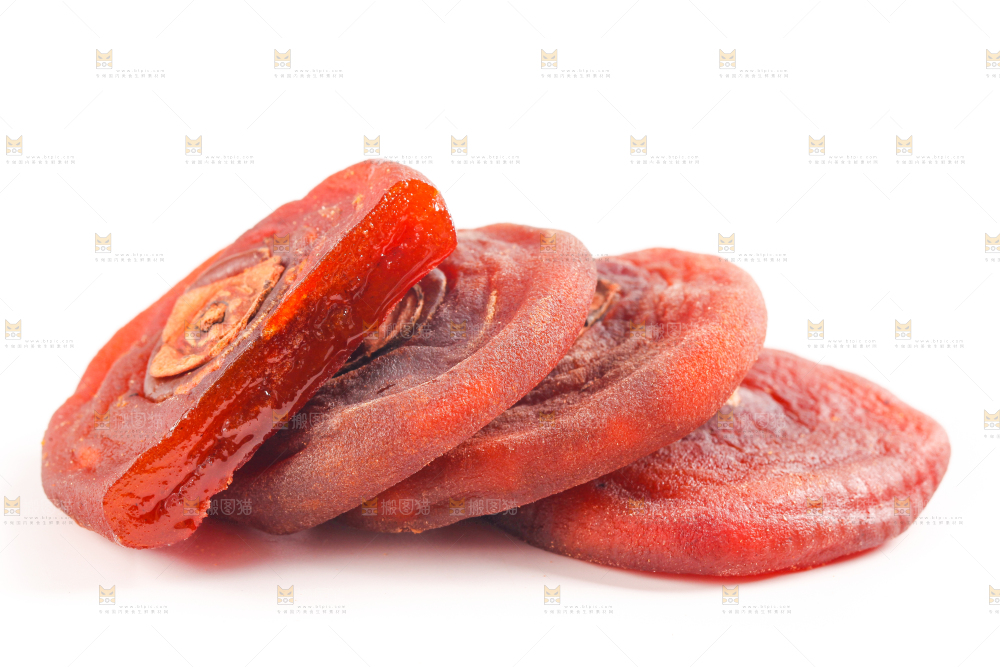 白底上放着柿饼