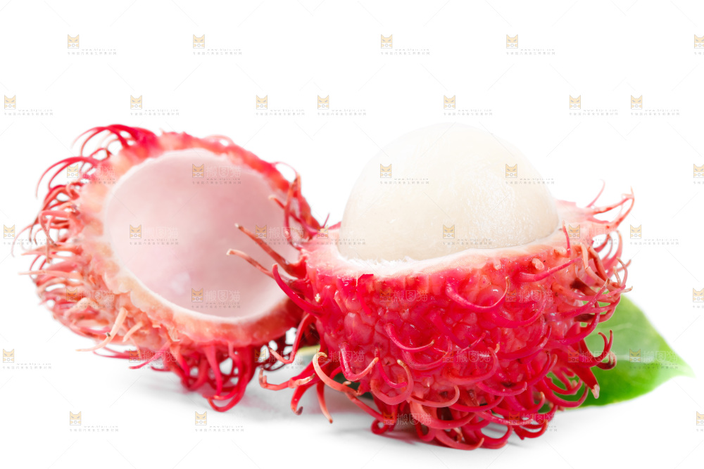 白底上的海南红毛丹