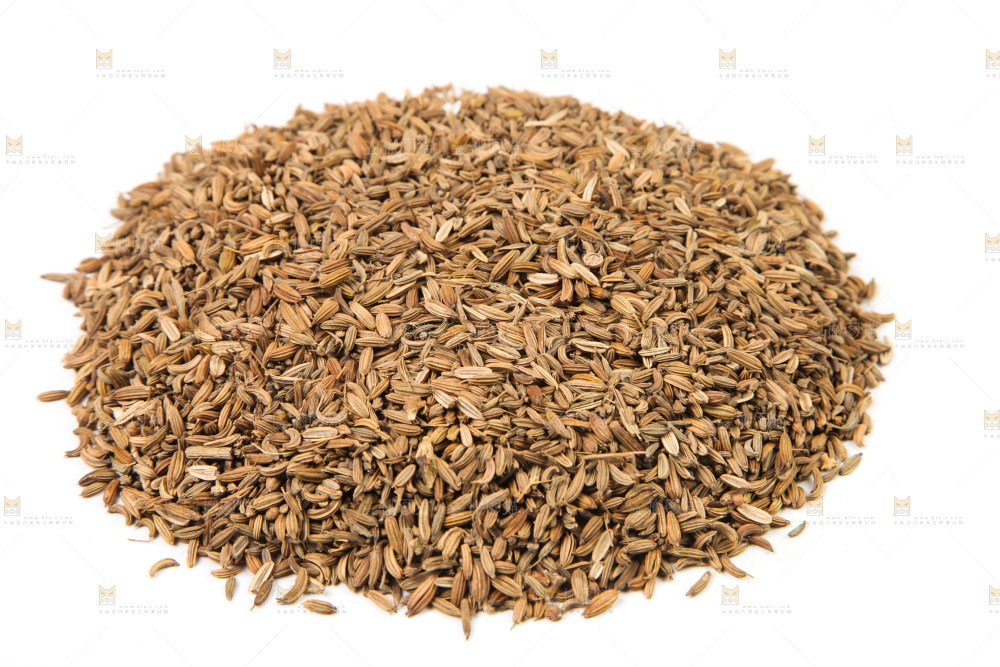白底上一堆小茴香