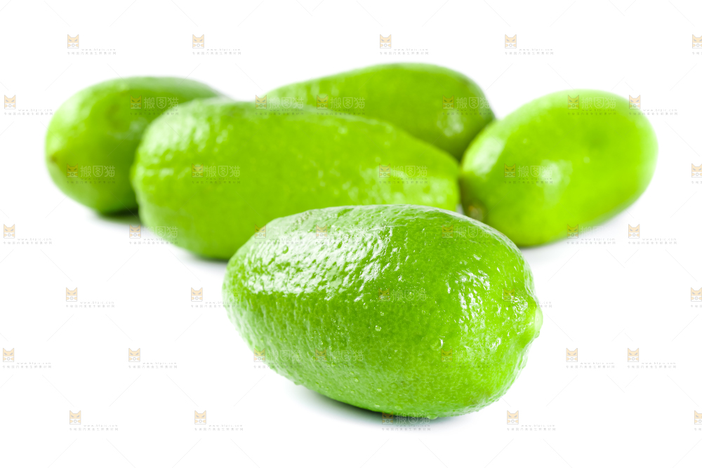 白底上的海南香水柠檬