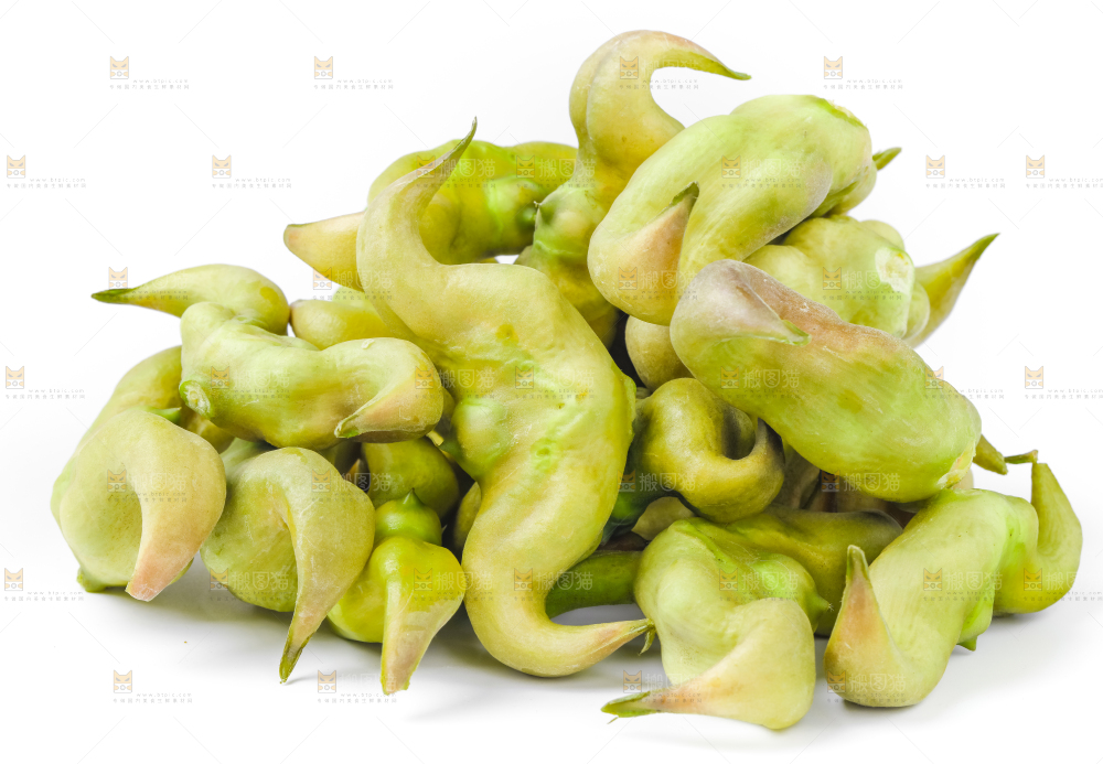 白底上放着洪湖菱角