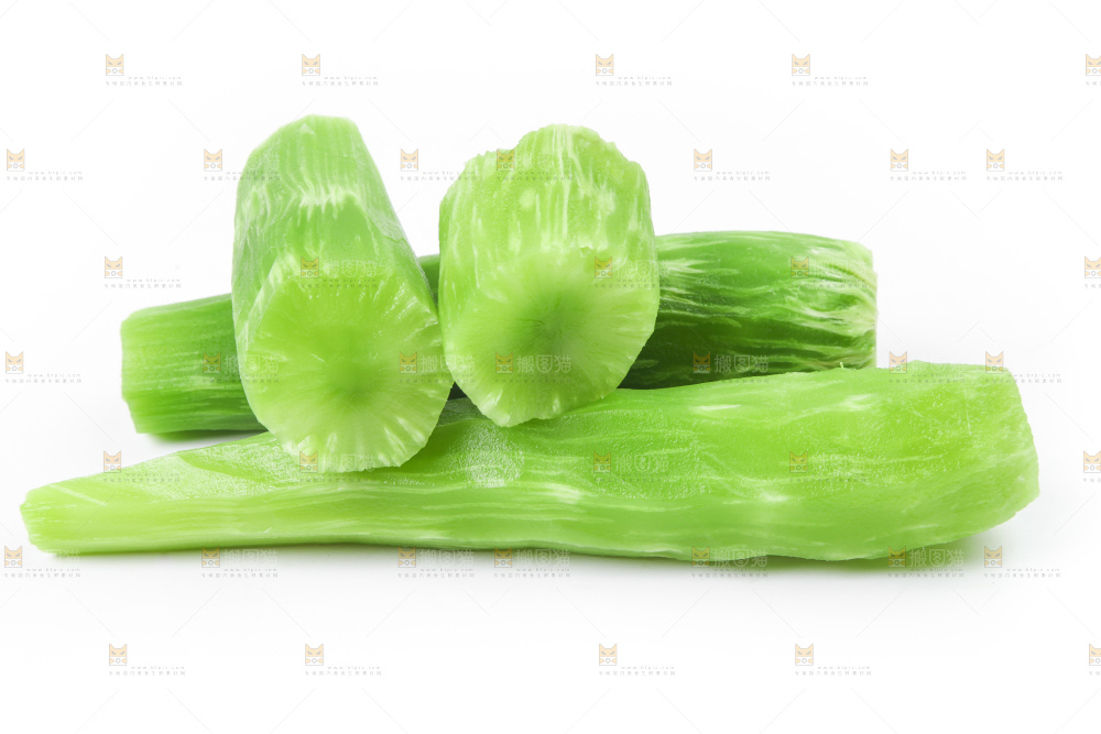 白底上摆放着莴苣