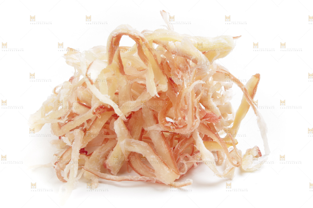 白底上放着原味鱿鱼丝