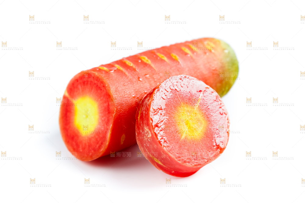 白底上的胡萝卜