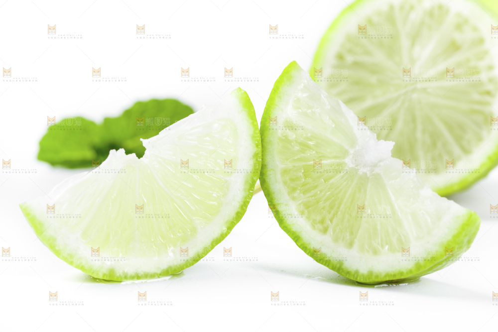 白底上的海南香水柠檬