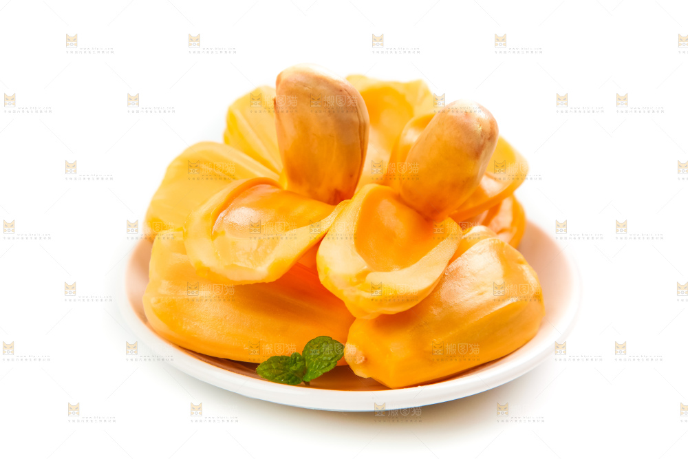 盘子里的泰国红心菠萝蜜