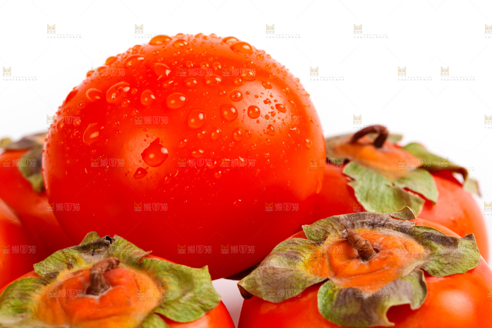 白底上的水晶柿子