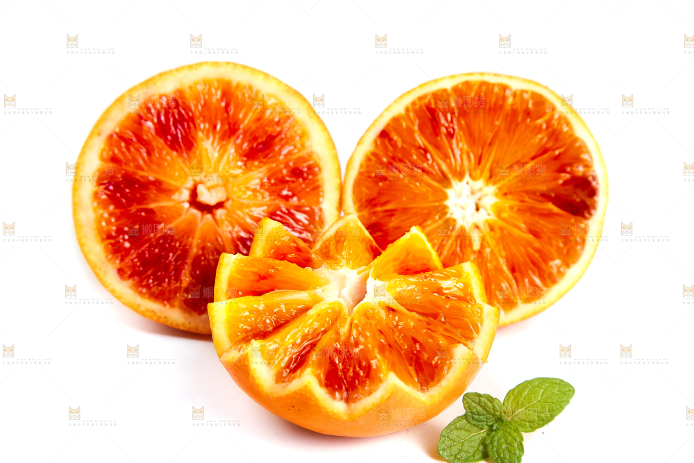 白底上的玫瑰血橙