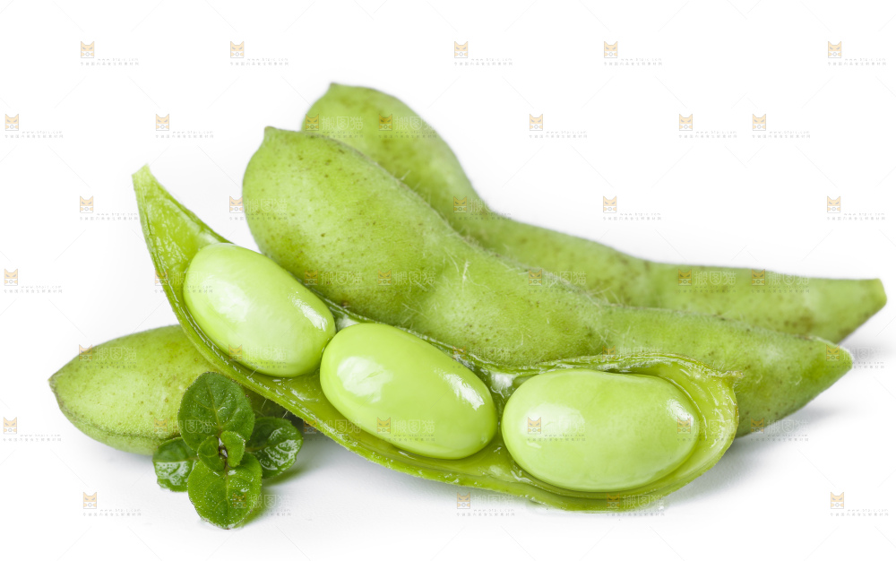 白底上摆放着毛豆角