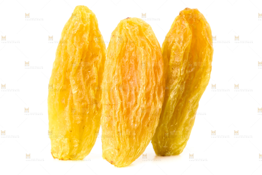 白底上摆放着绿葡萄干