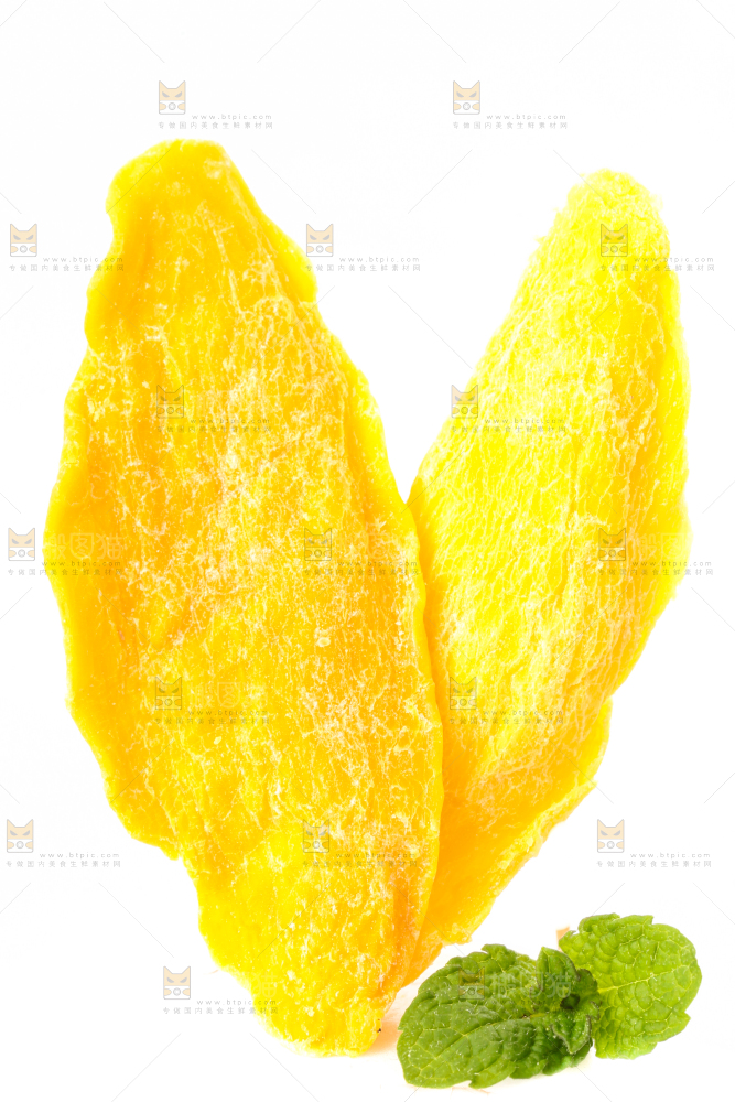 白底上摆放着干芒果