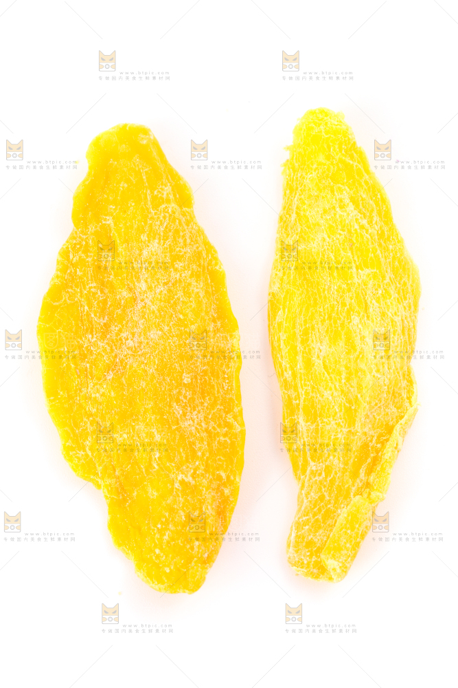 白底上摆放着干芒果