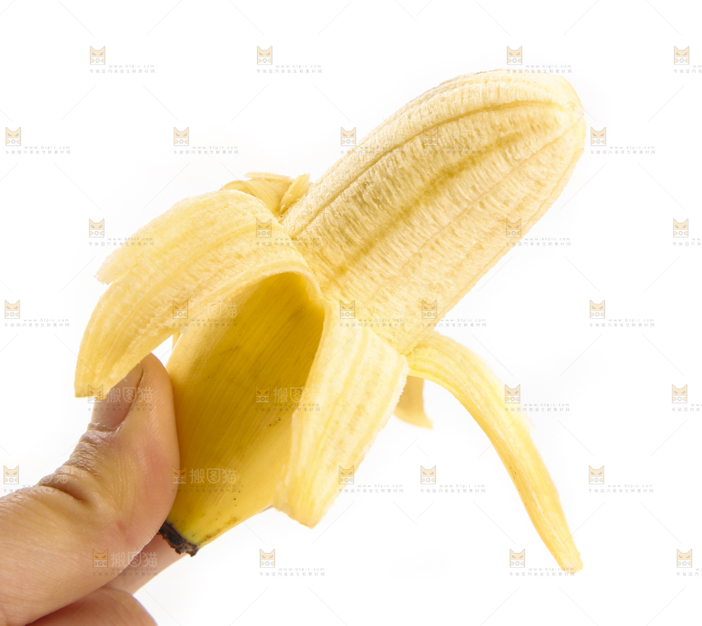 手里拿着一根剥皮了的小香蕉