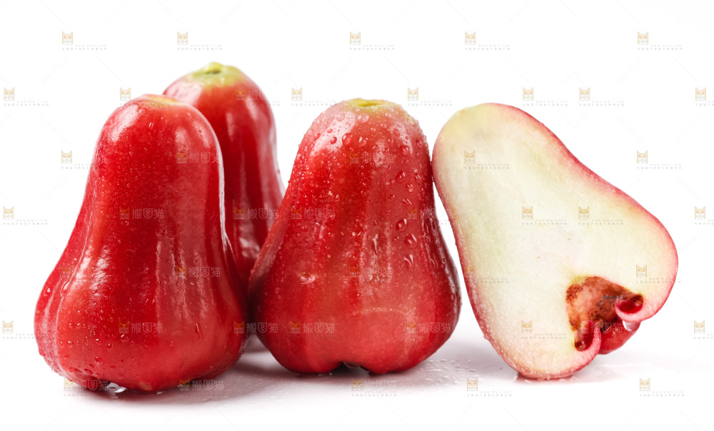 白底上放着红宝石莲雾