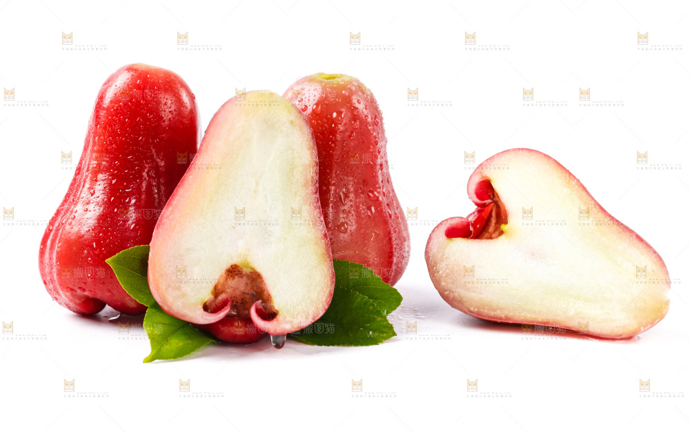 白底上放着红宝石莲雾