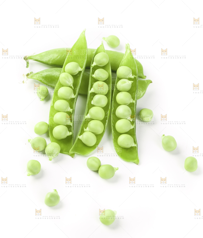 白底上放着豌豆