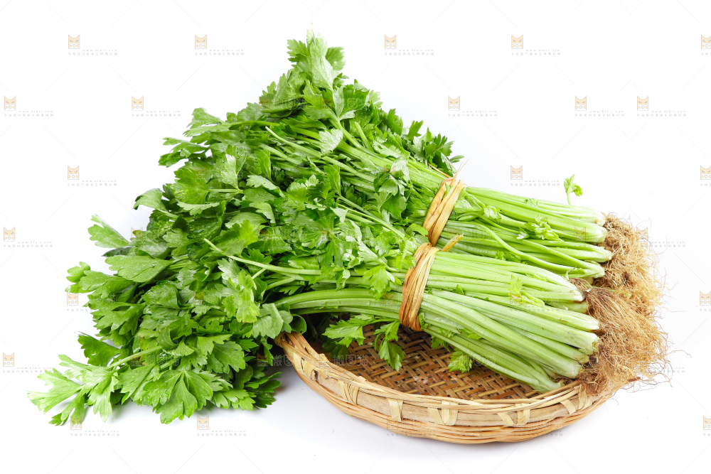 白底上的芹菜