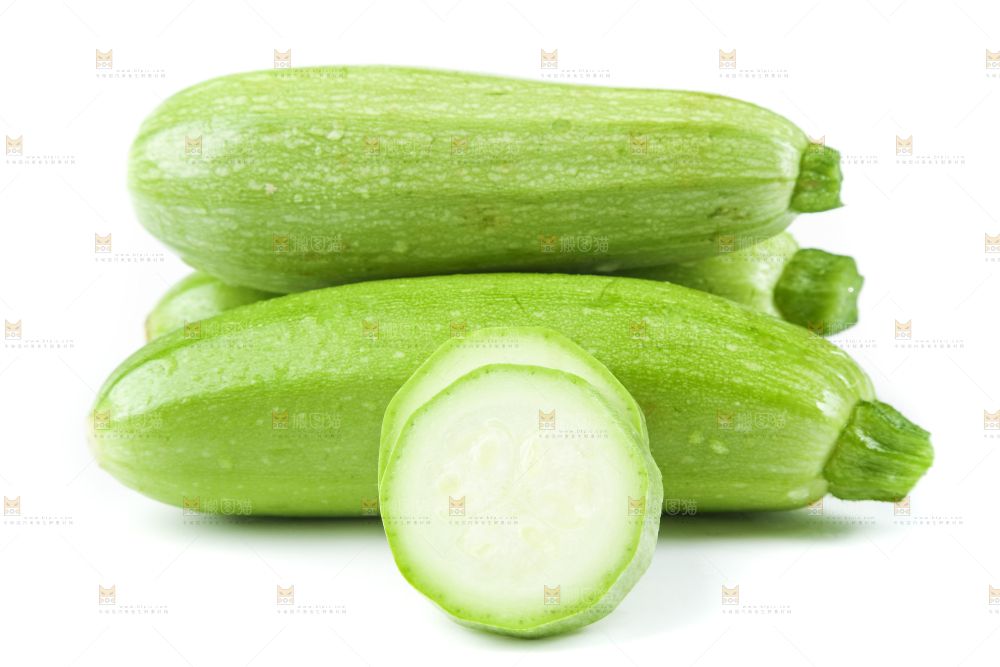 白底上摆放着茭瓜