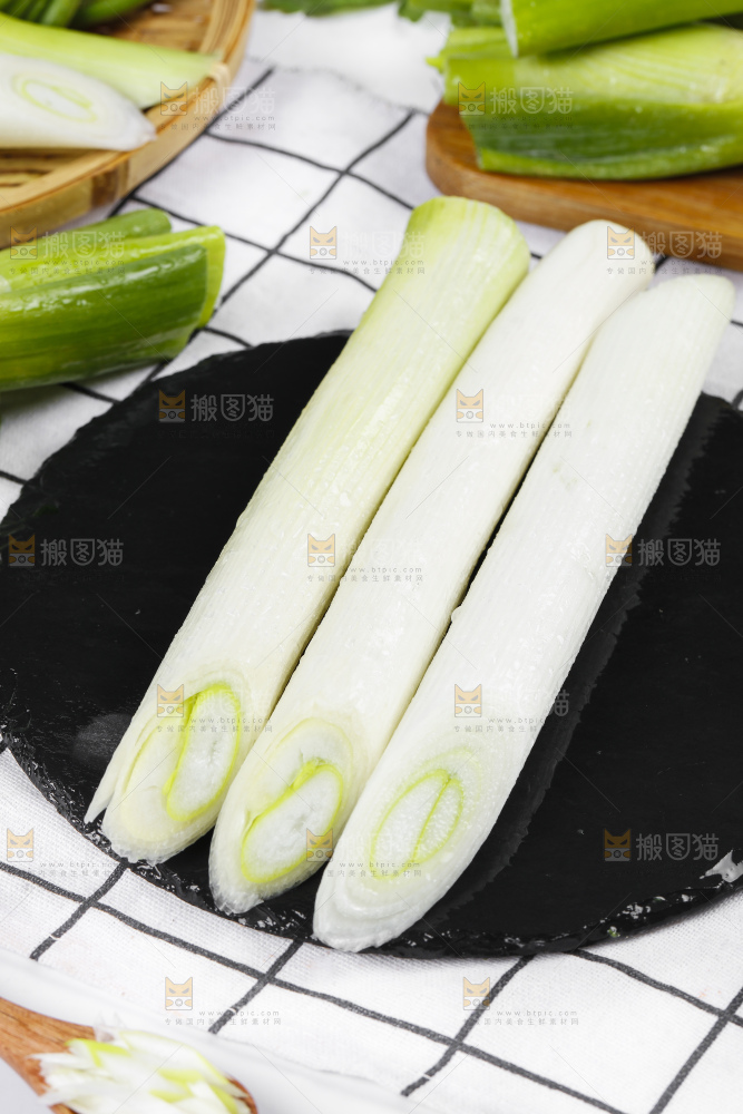 格子底上的大葱