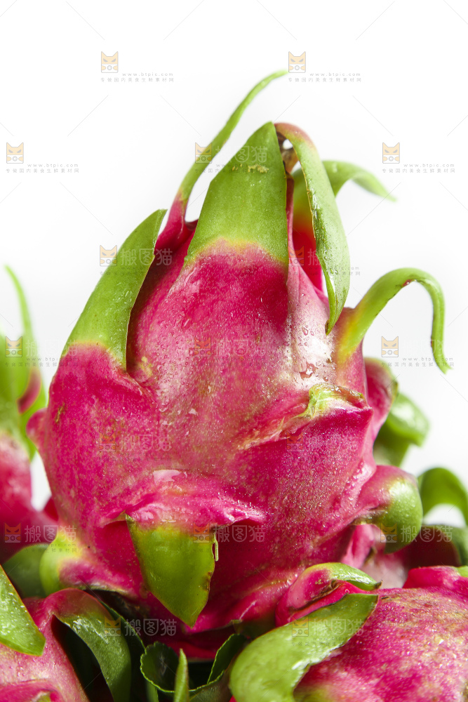 白底上放着一筐火龙果