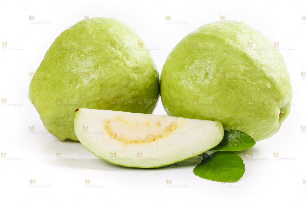 白底上放着白心番石榴